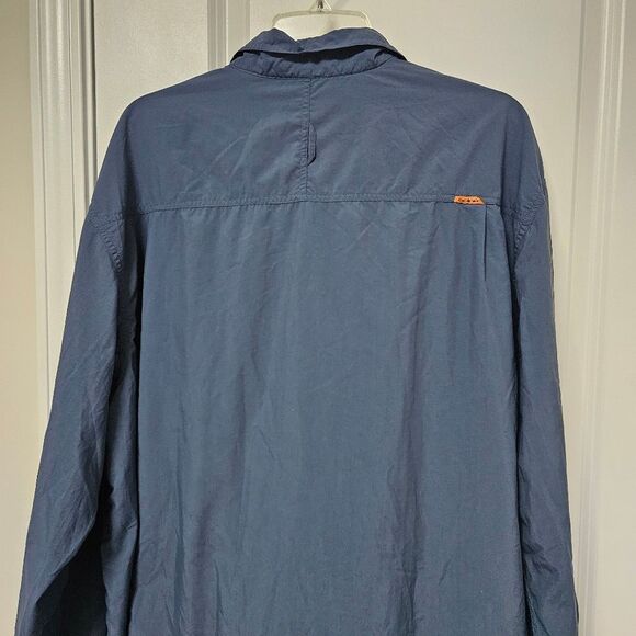 OOBE Shirt Men's XLarge Blue Long Sleeve Button-Up Partial Mesh Lining Quick Dry - Picture 10 of 11